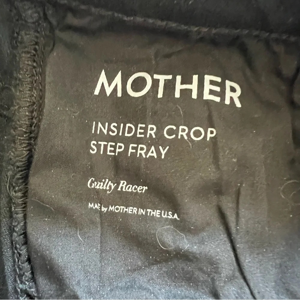 MOTHER Denim Insider Crop Step Fray Jeans Guilty Racer Black Casual Women’s 28 - Picture 11 of 14
